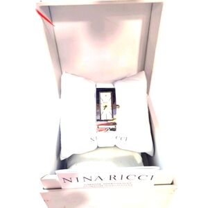 Nina Ricci Guilloche White Leather NIB Watch for Women